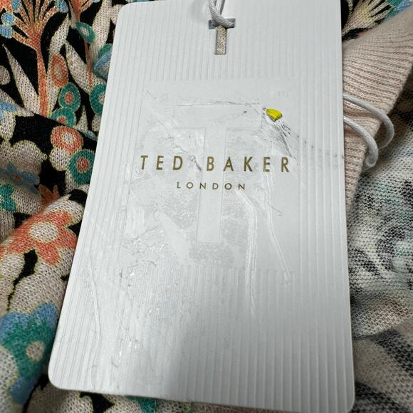 Ted Baker Domela Pastel Floral Linen Blend Shirt Women's Size 5 (US 12) NWT - Picture 7 of 12